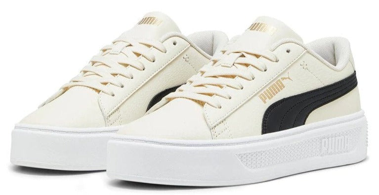 Puma Women's Smash Platform V3 Sneakers - Snow/Black/White/Gold