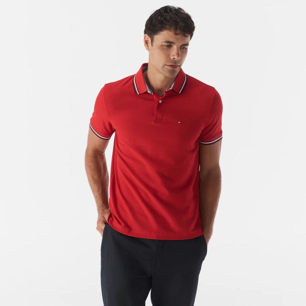 Tommy Hilfiger Men's Winston Solid Wicking Polo Shirt - Haute Red