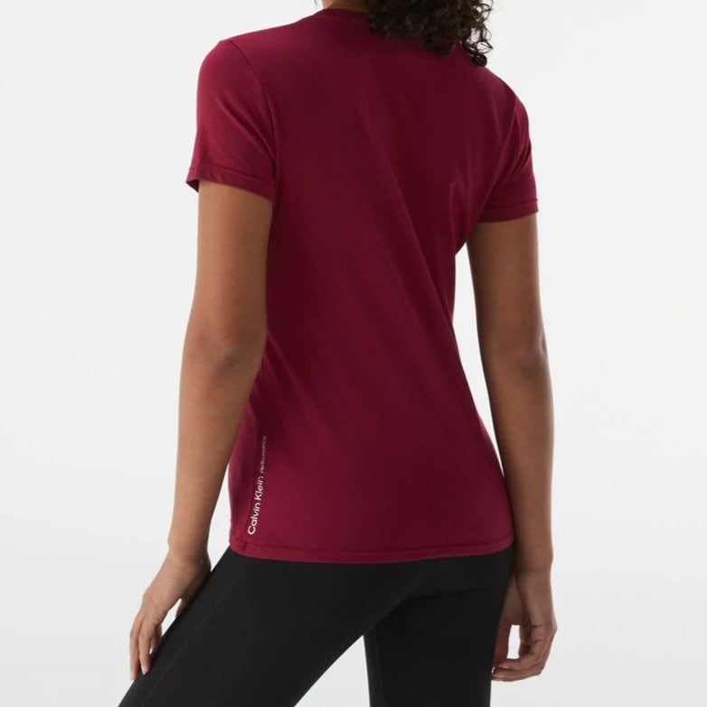 Calvin Klein Performance Women's Logo Short Sleeve Crewneck Tee / T-Shirt / Tshirt - Chianti