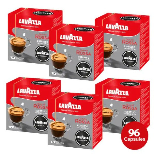 Lavazza A Modo Mio Qualita Rossa Coffee Capsules Pack of 96 Pods Intensity 10