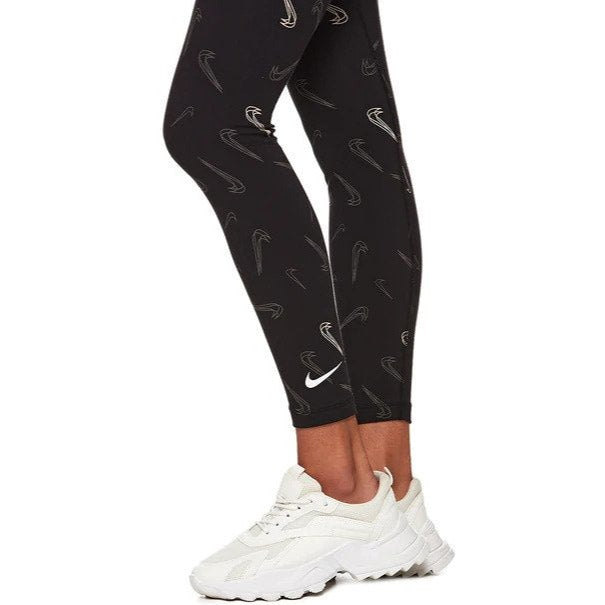 Nike Sportswear Women's High-Waisted AOP Dance Tights / Leggings - Black/White