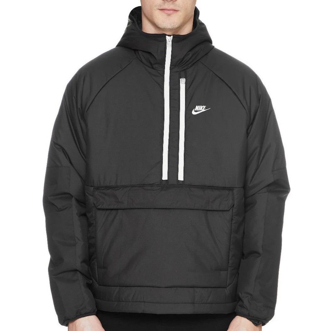 Nike Men's Therma-FIT Legacy Half-Zip Hooded Anorak - Black/Sail