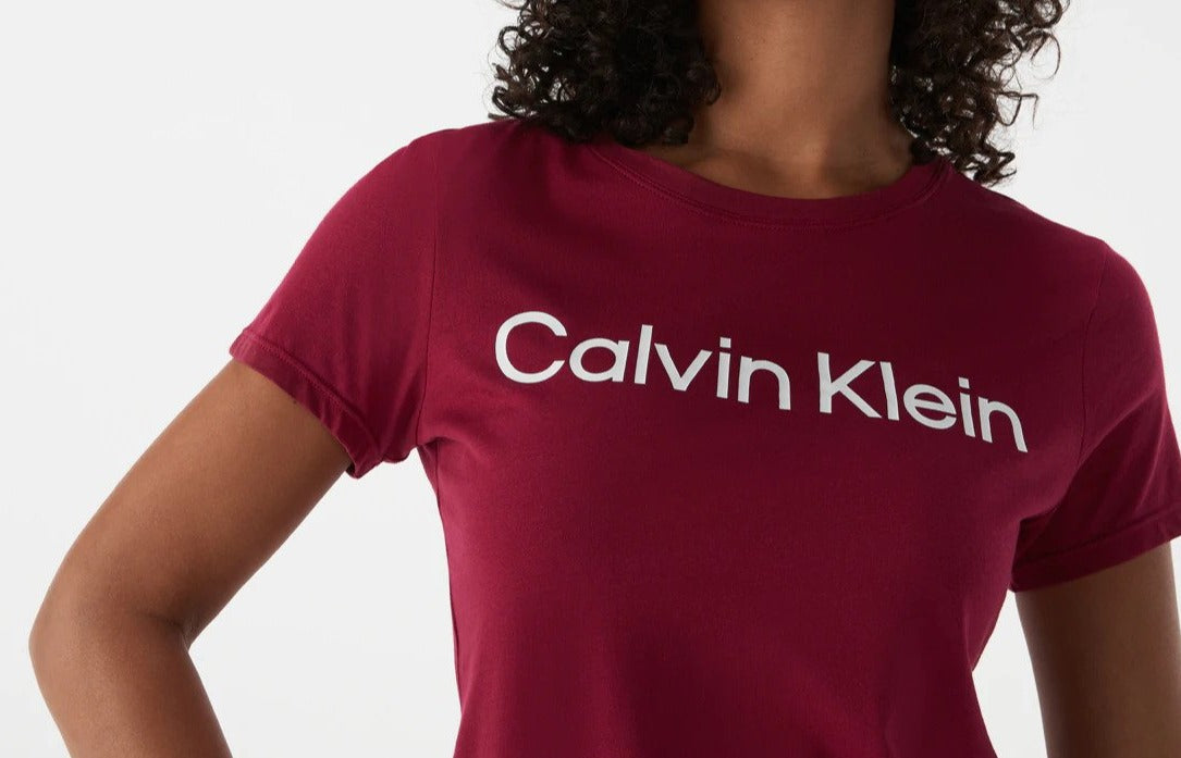 Calvin Klein Performance Women's Logo Short Sleeve Crewneck Tee / T-Shirt / Tshirt - Chianti