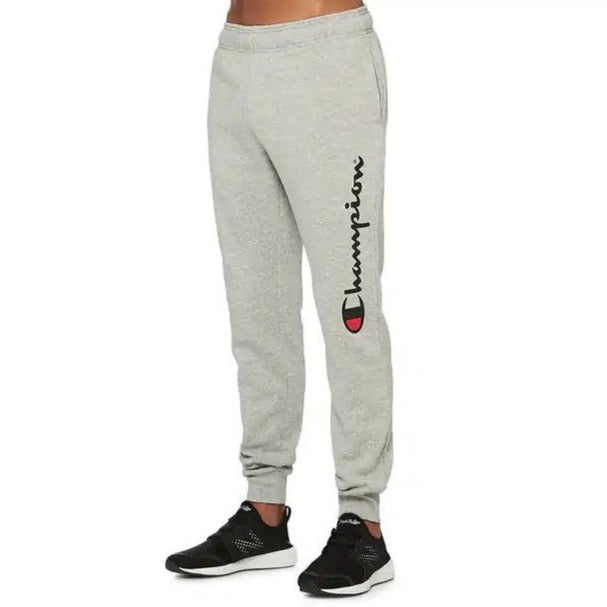 Champion Men's Script Cuff Track Pants - Oxford Heather