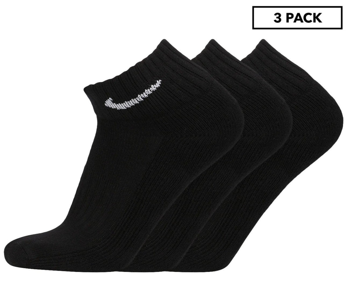Nike Men's Cushioned Ankle Socks 3-Pack - Black/White
