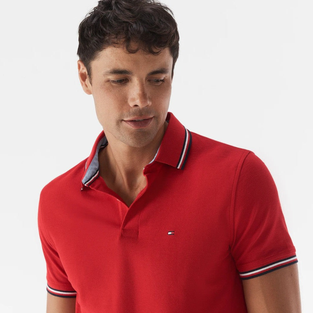 Tommy Hilfiger Men's Winston Solid Wicking Polo Shirt - Haute Red