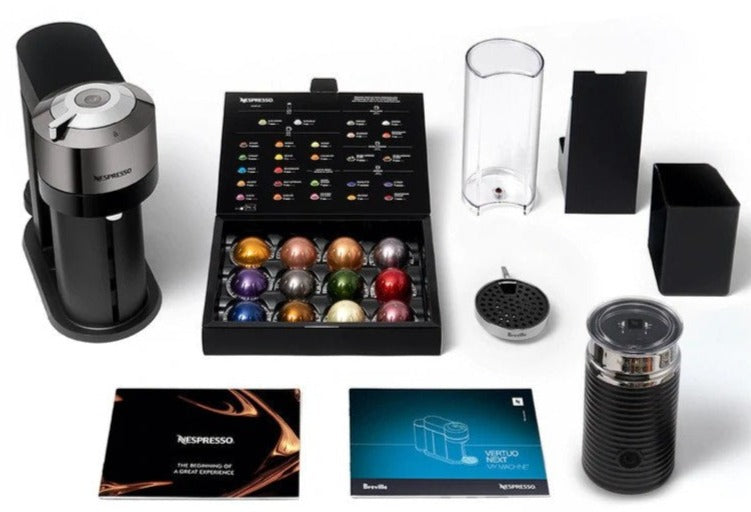 Nespresso Vertuo Next Deluxe Solo Coffee Machine Bundle - Dark Chrome BNV570DCR