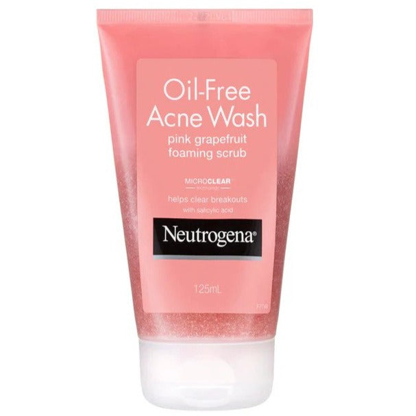 Neutrogena Oil-Free Acne Wash Foaming Scrub Pink Grapefruit 125mL