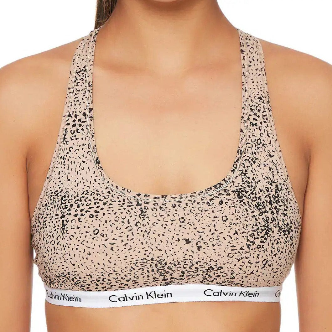 Calvin Klein Underwear Women's Carousel Unlined Bralette - Evocative Animal Honey Almond