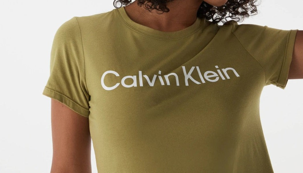 Calvin Klein Performance Women's Logo Short Sleeve Crewneck Tee / T-Shirt / Tshirt - Crocodile