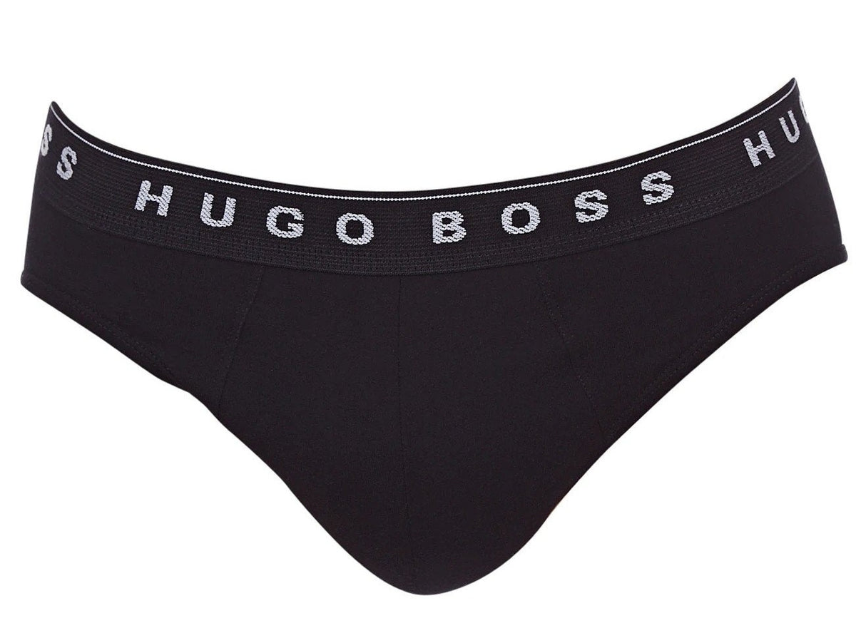 Hugo Boss Men's Pure Cotton Mini-Slip Hip Brief 3-Pack - Grey/Charcoal/Black