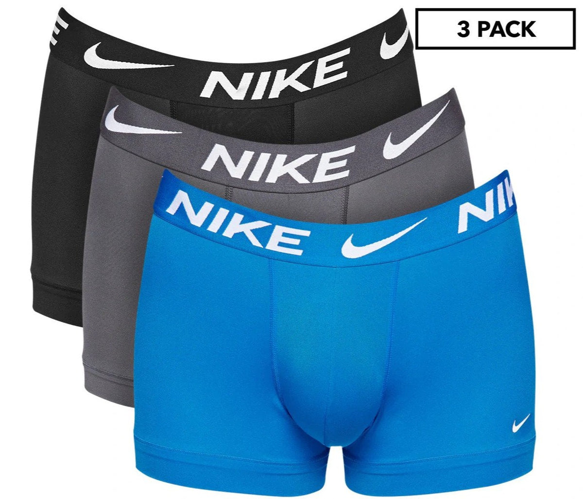 Nike Mens Dri-FIT Essential Micro Trunk 3pk - Black/Dark Grey/Blue