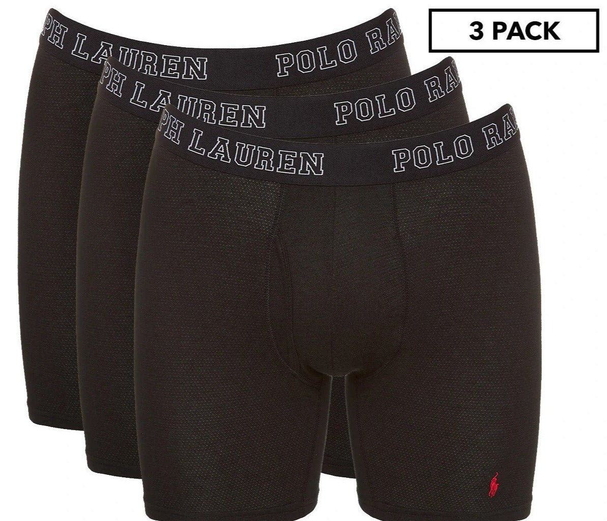 Polo Ralph Lauren Breathable Mesh Boxer Briefs 3-Pack - Polo Black