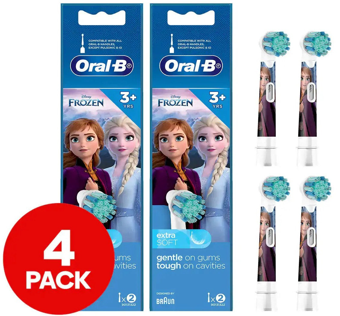 2 x 2pk Oral-B Kids Frozen Replacement Brush Heads - Extra Soft