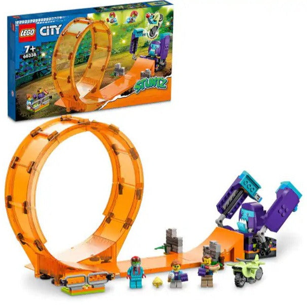Lego City Stuntz Smashing Chimpanzee Stunt Loop With Flywheel Toy Motorbike, Ramp, Chimp Prop And 3 Minifigures, Gift For Kids Aged 7 Plus 60338