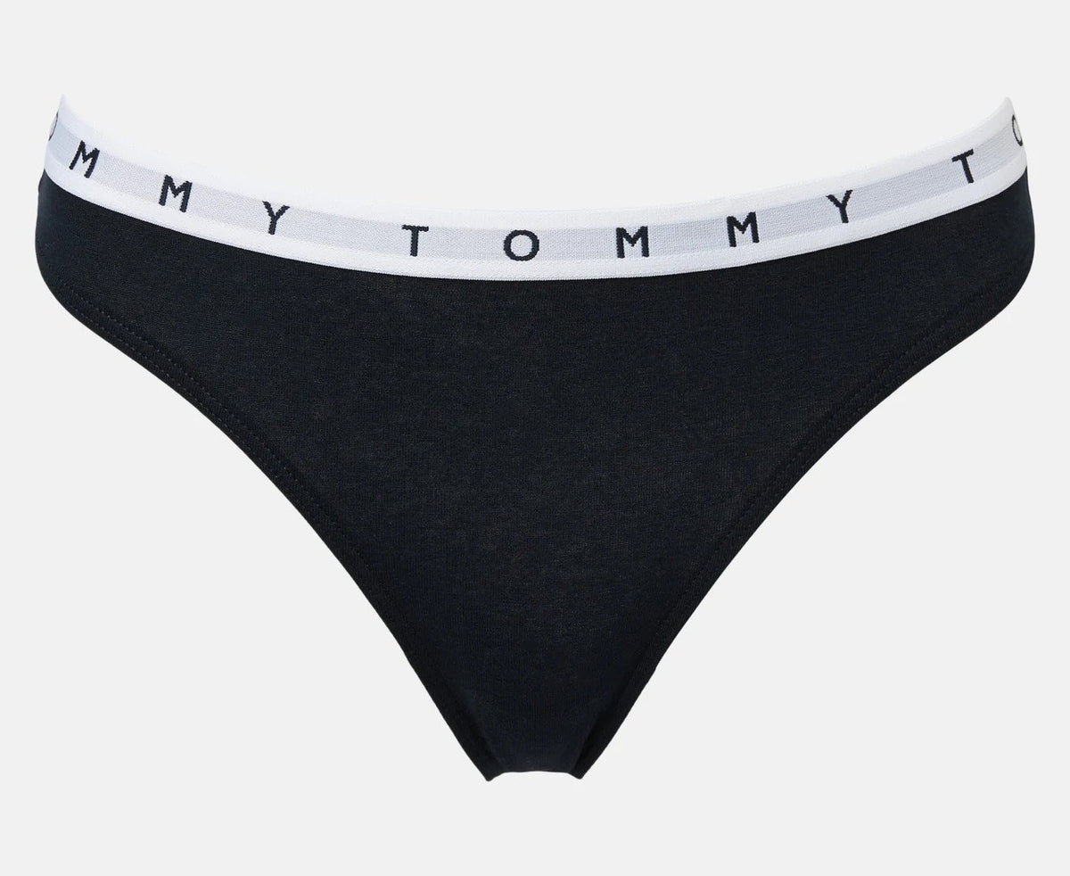 Tommy Hilfiger Women's Cotton Thongs 3-Pack - Green/Pink/Navy