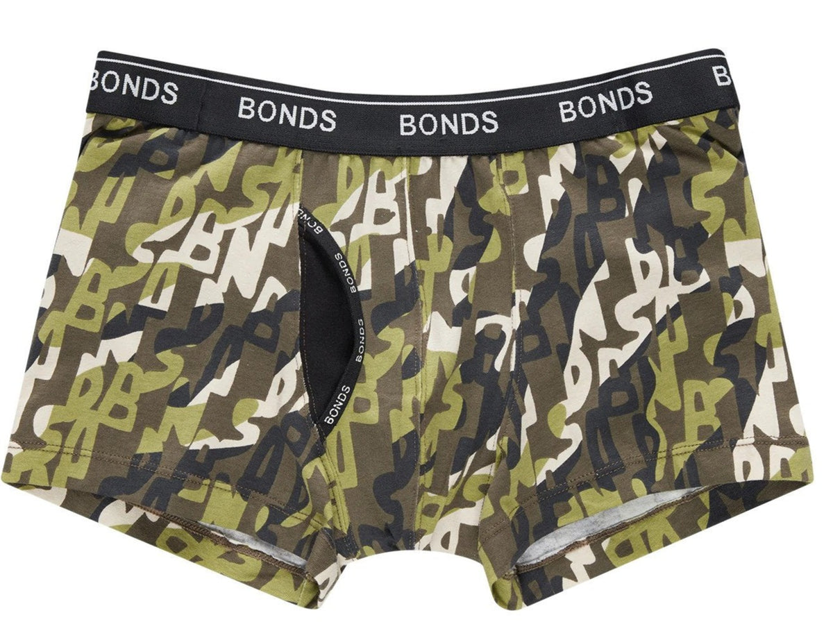 Bonds Boys' Guyfront Trunks 2-Pack - Khaki/Alphabet Multi