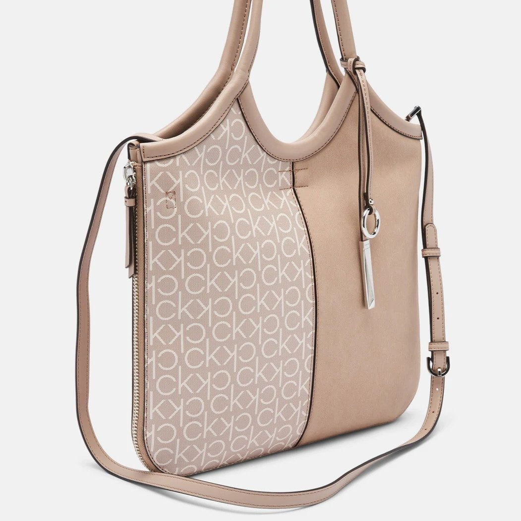 Calvin Klein Gabrianna Slim Tote Bag - Almond Taupe/Goat