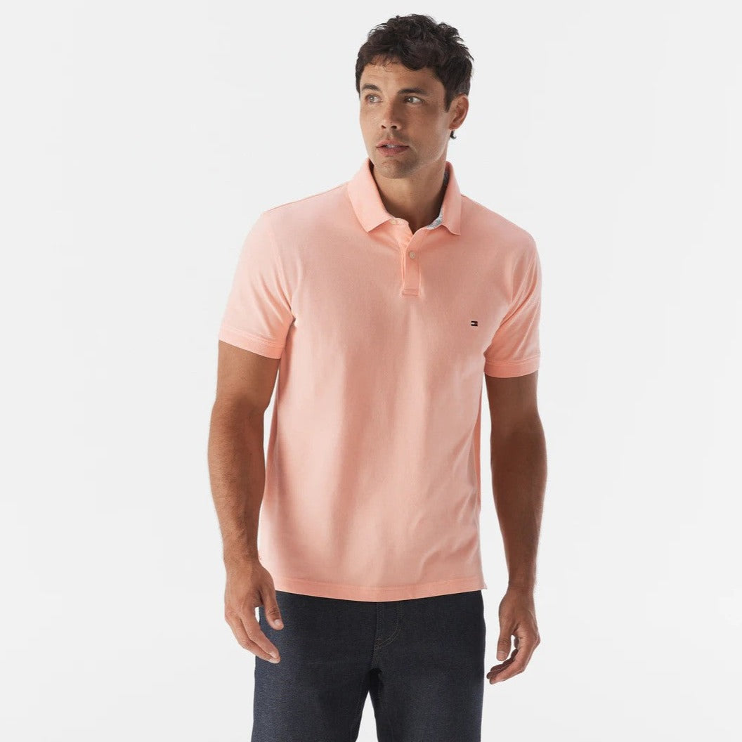 Tommy Hilfiger Men's Stretch Regular Fit Polo Shirt - Playful Peach