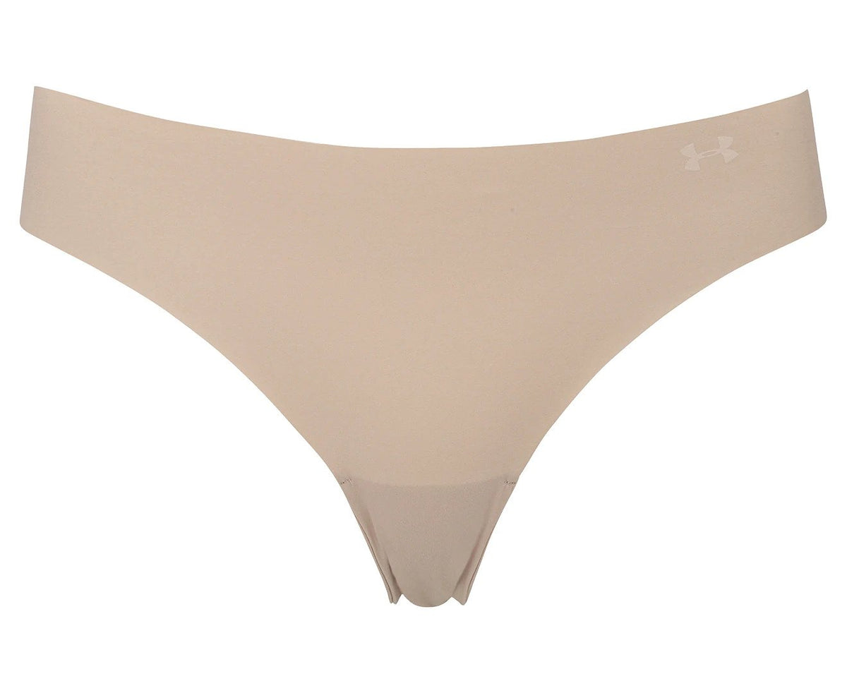 Under Armour Women's UA Pure Stretch Thong 3-Pack - Black/Beige/Graphite