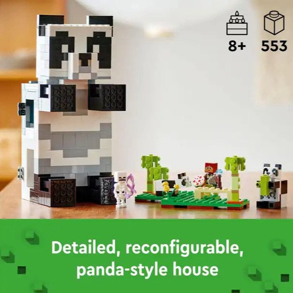 Lego® Minecraft® The Panda Haven 21245, Brick-built House That Looks And Moves Like A Panda, Plus Characters And Accessories From The Popular Video Game