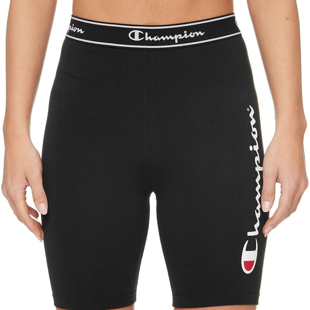 Champion Women's Script Bike Shorts - Black