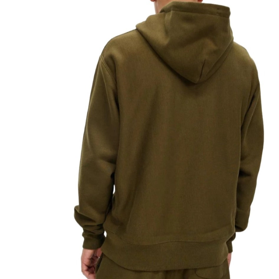 Champion Mens Reverse Weave Small C Hoodie Nori