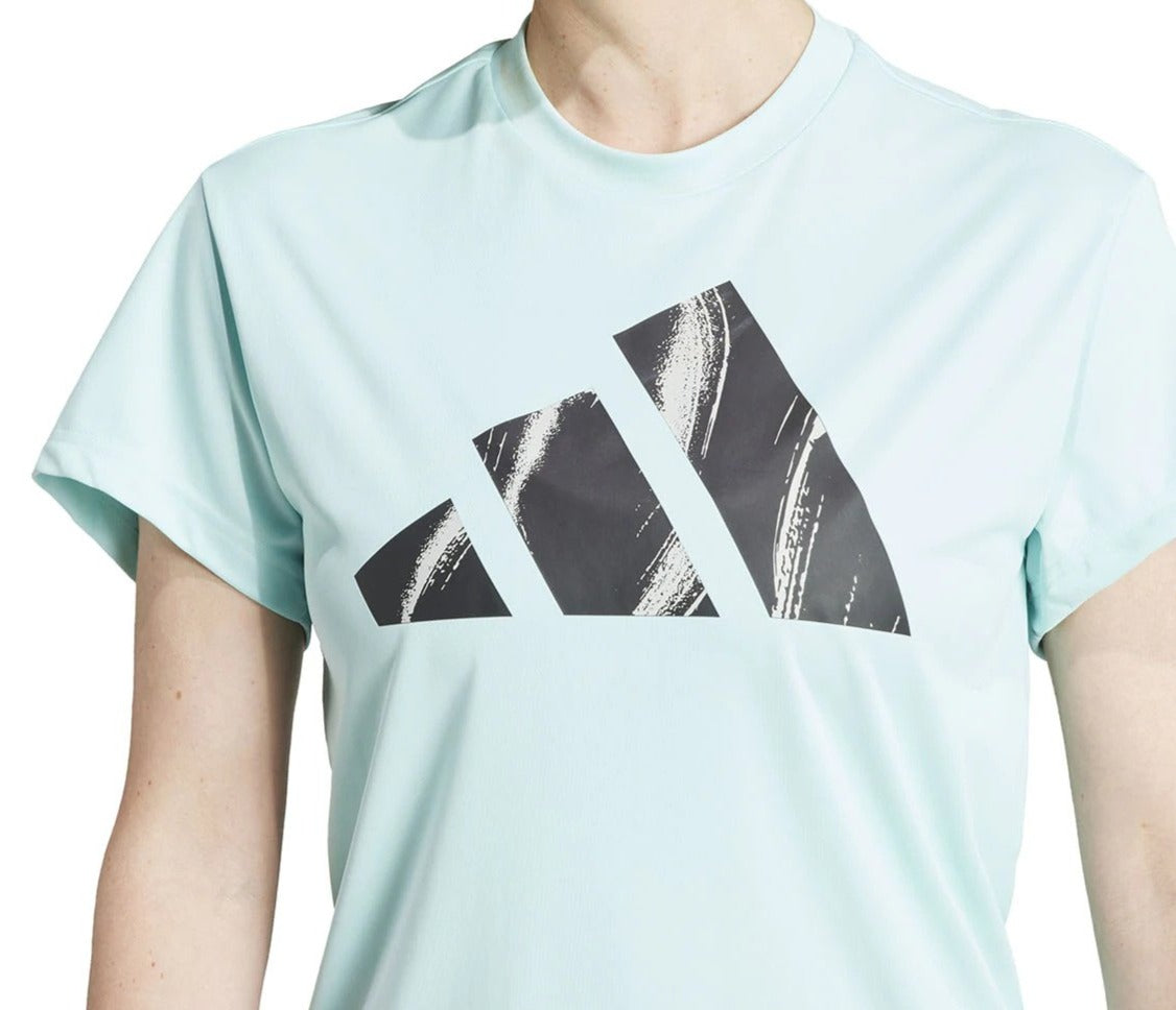 Adidas Women's Run It Brand Love Tee / T-Shirt / Tshirt - Semi Flash Aqua