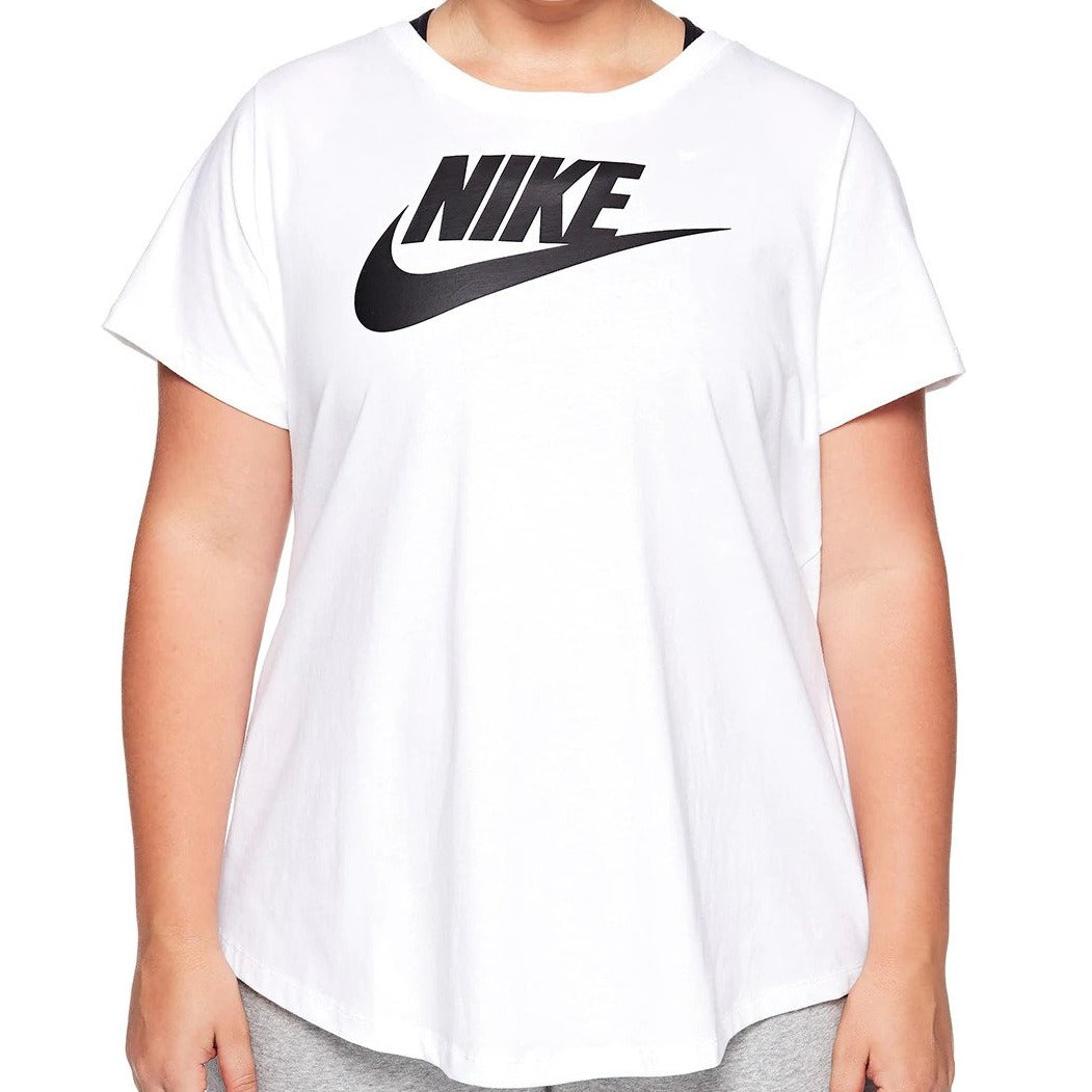 Nike Sportswear Women's Plus Size Essential Futura Tee / T-Shirt / Tshirt - White/Black
