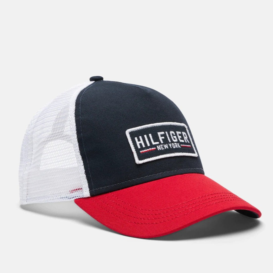 Tommy Hilfiger Ethan Trucker Cap - Sky Captain/Red