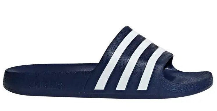 Adidas Unisex Adilette Aqua Slides - Dark Blue/White
