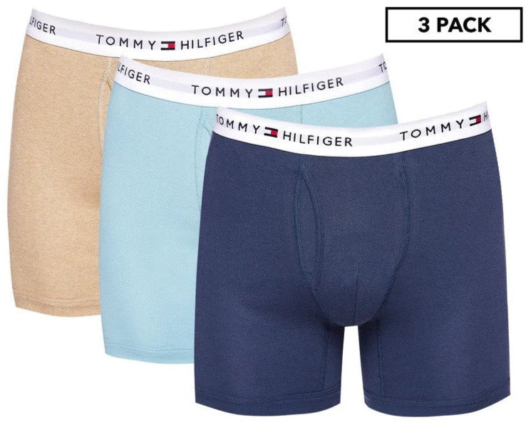 Tommy Hilfiger Men's Cotton Classics Boxer Briefs 3-Pack - Navy/Blue/Willow