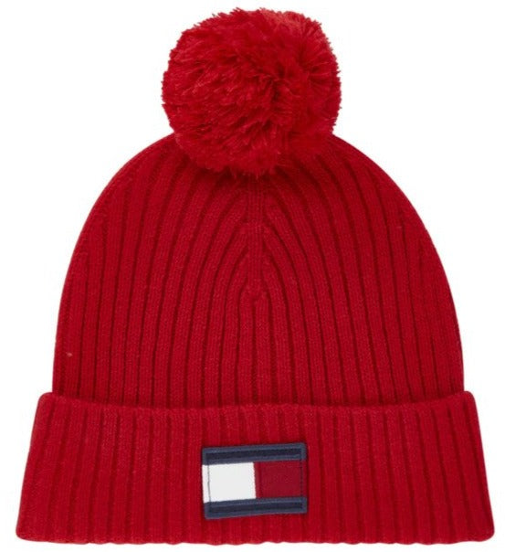 Tommy Hilfiger Kids' Big Flag Pom Pom Beanie - Blush Red
