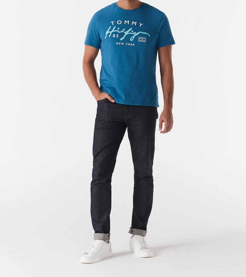 Tommy Hilfiger Men's Hancock Tee / T-Shirt / Tshirt - Titan Blue