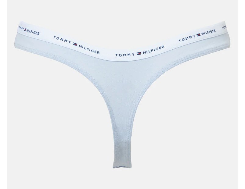 Tommy Hilfiger Women's Cotton Thongs 3-Pack - Pink/Grey/Light Blue