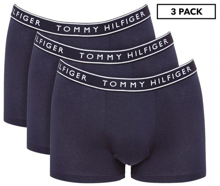 Tommy Hilfiger Men's Cotton Stretch Trunks 3-Pack - Navy