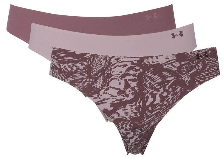 Under Armour Women's UA Pure Stretch Thong 3-Pack - Mauve/Pink/Ash Plum