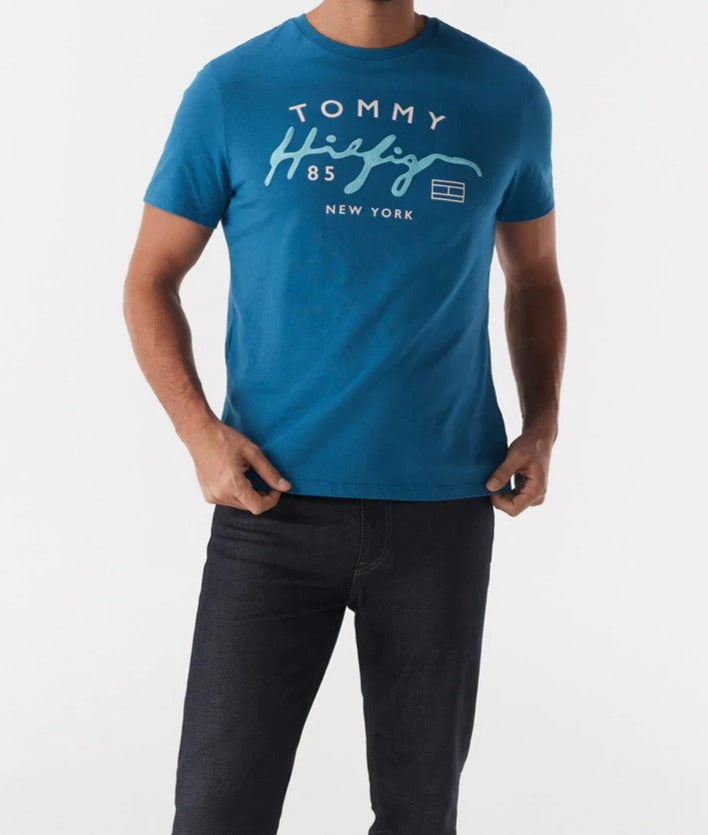 Tommy Hilfiger Men's Hancock Tee / T-Shirt / Tshirt - Titan Blue