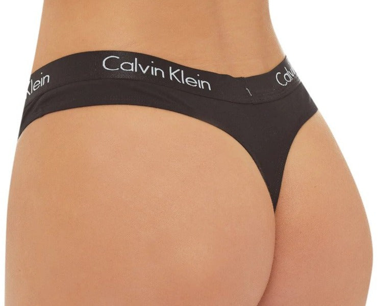 Calvin Klein Women's Motive Cotton Thong 3-Pack - Black/Red/Grey Heather