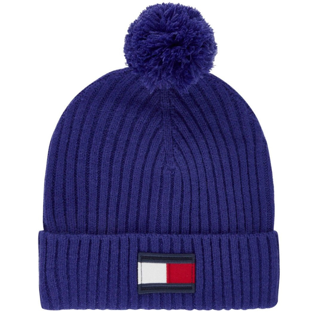 Tommy Hilfiger Kids' Big Flag Pom Pom Beanie - Blue River Frog