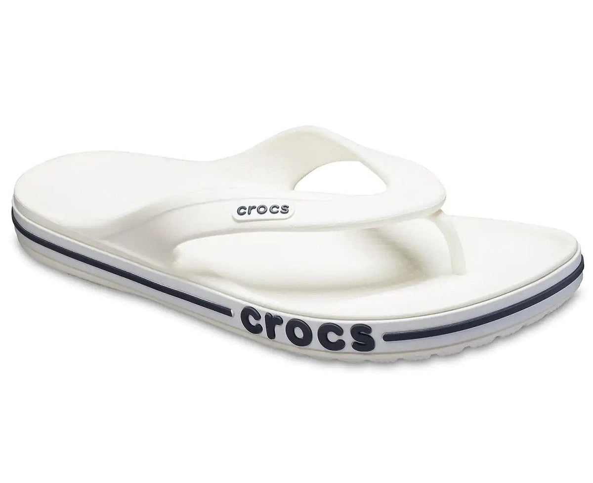 Crocs Men's Bayaband Flip Shoes - White/Navy