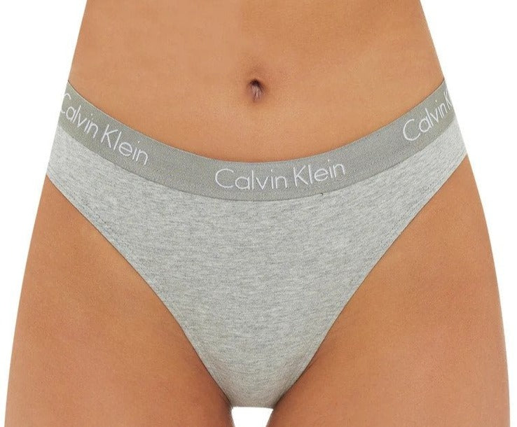 Calvin Klein Women's Motive Cotton Thong 3-Pack - Black/Red/Grey Heather