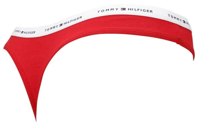Tommy Hilfiger Women's Classic Cotton Thong 3-Pack - Navy Blazer/Apple Red/Heather Grey