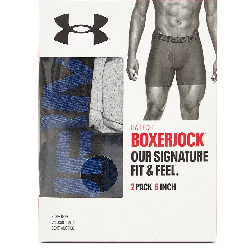 Under Armour Mens Cotton 6 3-Pack Boxerjock (Red-Academy-Mod Gray