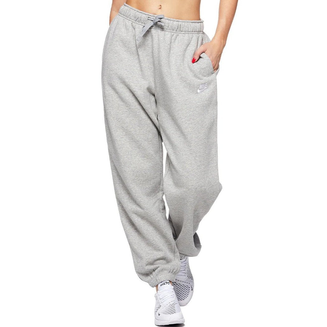 Nike Sportswear Women's Club Fleece Oversized Trackpants / Tracksuit Pants - Dark Grey Heather/White