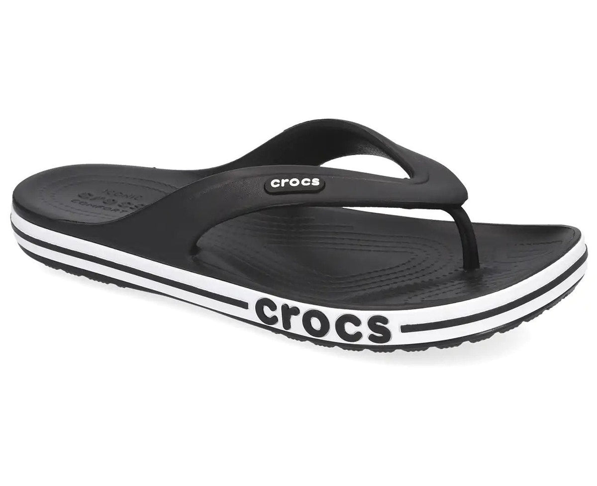 Crocs Unisex Bayaband Flip Thongs - Black/White