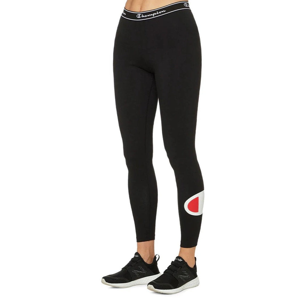 Champion Women's High Waisted Graphic Tights / Leggings - Black
