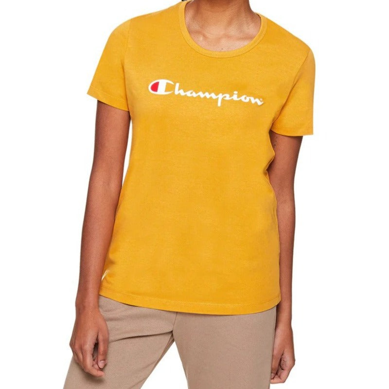 Champion Women's Script Tee / T-Shirt / Tshirt - Golden Glaze
