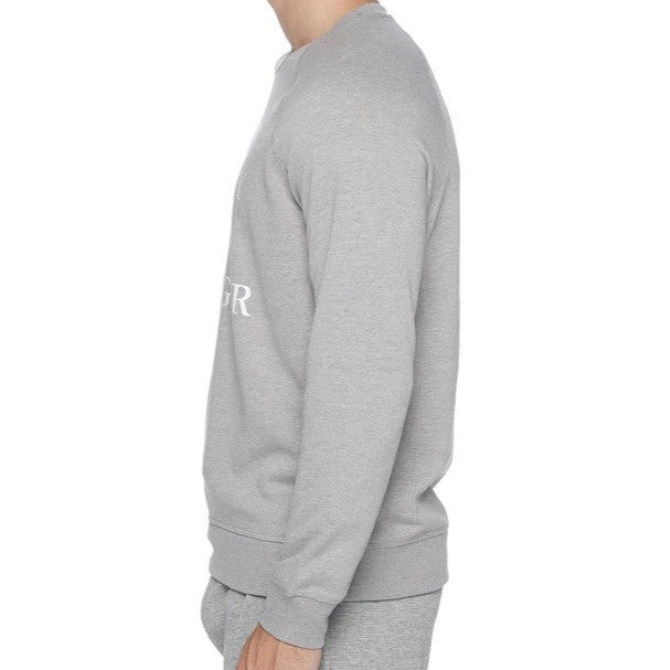 Tommy Hilfiger Men's 1985 Crest French Terry Long Sleeve Tee / T-Shirt / Tshirt - Grey Heather
