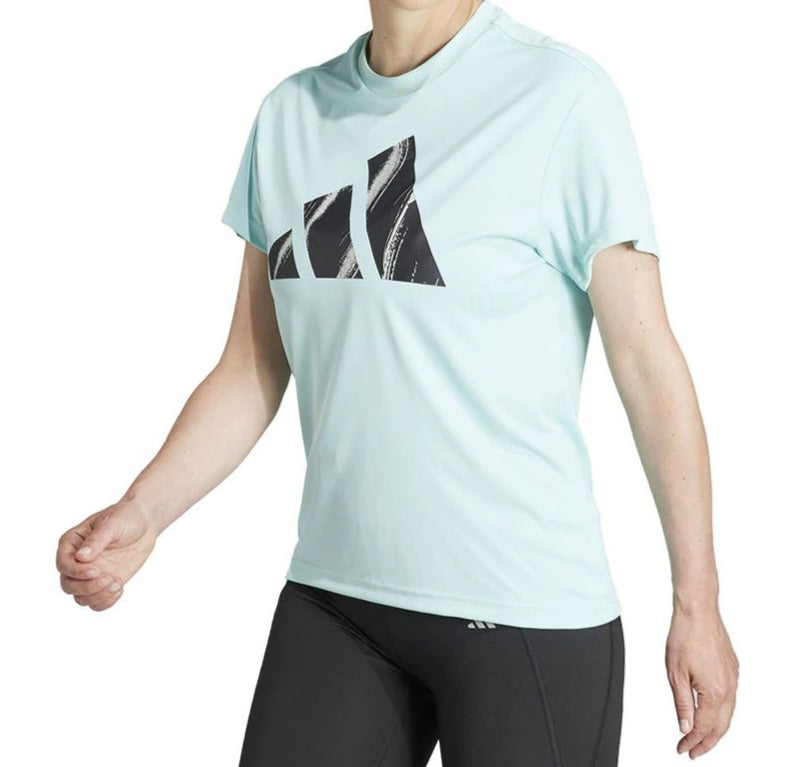 Adidas Women's Run It Brand Love Tee / T-Shirt / Tshirt - Semi Flash Aqua